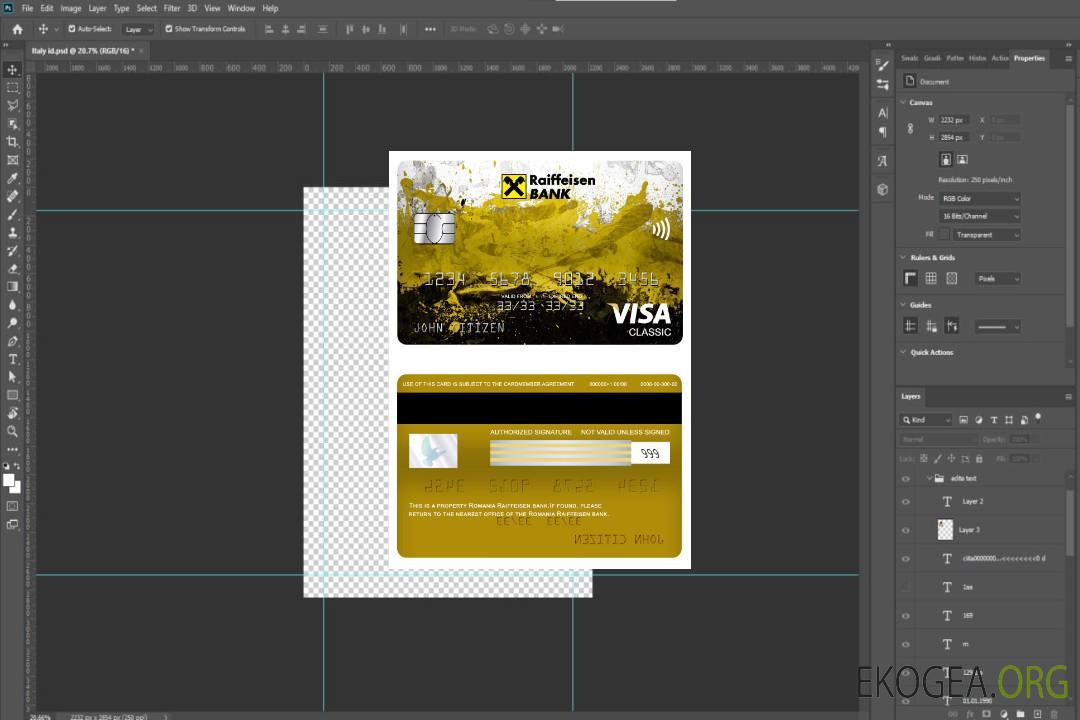 Carte Visa Classic de la banque Raiffeisen Roumanie template Carte Visa Classic de la banque Raiffeisen Roumanie template